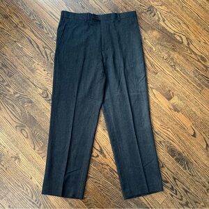 NWT GRANT THOMAS Men’s Wool Pants Pleated Gray Pockets Tweed W38 L32